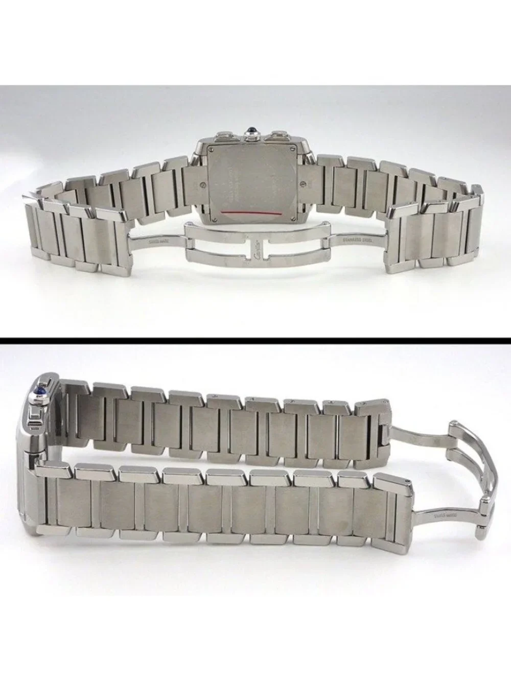 Cartier Watch Tank Francaise Chrono Reflex Rectangular White Dial Roman Index